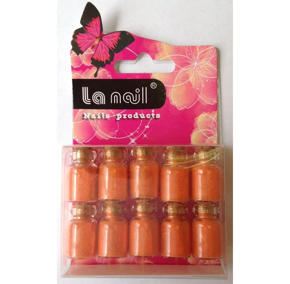 LA Nail - Fine Glitter - 10 Bottles - Orange